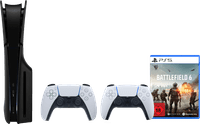 PlayStation 5 Slim mit Laufwerk + Battlefield 6 + Schwarze Cover + Zusätzlicher Controller Weiß