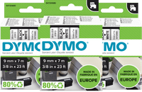 DYMO D1 9mm x 7m Black White Labels 3-pack