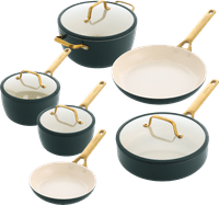 GreenPan Padova Topf- und Pfannenset 10-teilig Pine Green