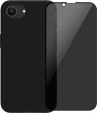 BlueBuilt Back Cover iPhone 16e Black + Privacy Filter Screen Protector Glass