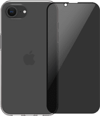 BlueBuilt Back Cover iPhone 16e Transparent + Privacy Filter Screen Protector Glass