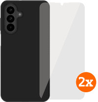 BlueBuilt Samsung Galaxy A26 Backcover Schwarz + Panzerglas Doppelpack