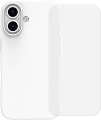 BlueBuilt Backcover iPhone 16 Weiß + Panzerglas
