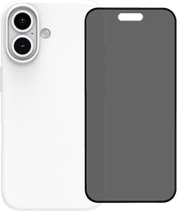 BlueBuilt Back Cover iPhone 16 White + Privacy Filter Screen Protector Glass