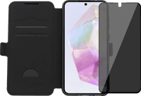 BlueBuilt Samsung Galaxy A36 Book Case Black + Privacy Filter Glass Screen Protector