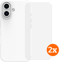 BlueBuilt Backcover iPhone 16 Weiß + Panzerglas Doppelpack