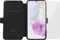 BlueBuilt Samsung Galaxy A36 Book Case Schwarz + Panzerglas Doppelpack