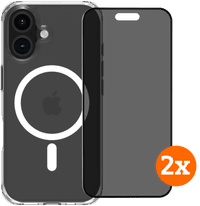 BlueBuilt Protective Cover with MagSafe iPhone 16 + Privacy Screen Protector Duo Pack