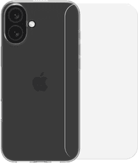 BlueBuilt Back Cover Apple iPhone 16 Plus Transparent + Screen Protector Glass