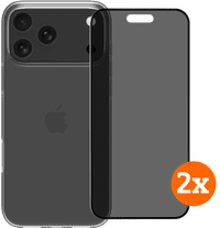 BlueBuilt Backcover iPhone 17 Pro Max Transparent + Privacy Displayschutz Doppelpack
