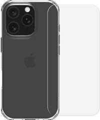 BlueBuilt Protective Backcover iPhone 16 Pro Transparent + Panzerglas