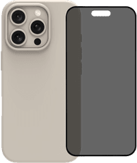 BlueBuilt Back Cover iPhone 16 Pro Beige + Privacy Filter Glass Screen Protector