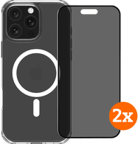 BlueBuilt Protective Cover MagSafe iPhone 16 Pro Max + Privacy Displayschutz Doppelpack