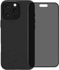 BlueBuilt Back Cover iPhone 16 Pro Max Black + Privacy Filter Glass Screen Protector
