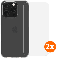 BlueBuilt Backcover iPhone 16 Pro Transparent + Panzerglas Doppelpack