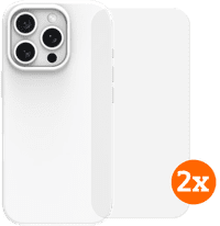 BlueBuilt Backcover iPhone 16 Pro Weiß + Panzerglas Doppelpack