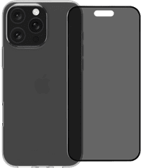 BlueBuilt Back Cover iPhone 16 Pro Max Transparent + Privacy Filter Glass Screen Protector
