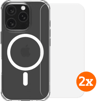 BlueBuilt Protective Backcover mit MagSafe iPhone 16 Pro + Panzerglas Doppelpack