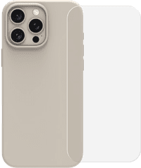 BlueBuilt Backcover iPhone 16 Pro Max Beige + Panzerglas