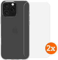 BlueBuilt Backcover iPhone 16 Pro Max Transparent + Panzerglas Doppelpack