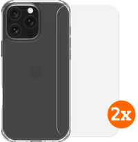 BlueBuilt Protective Backcover iPhone 16 Pro Max Transparent + Displayschutz Doppelpack