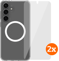 BlueBuilt Protective Cover Magnet Galaxy S25 Plus Transparent + Displayschutz Doppelpack