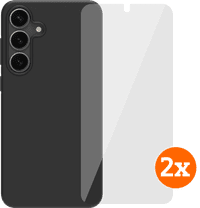 BlueBuilt Samsung Galaxy S25 Plus Backcover Schwarz + Panzerglas Doppelpack