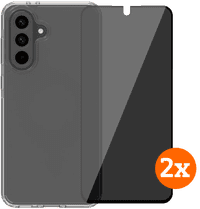 BlueBuilt Protective Cover Samsung Galaxy A56 Transparent + Privacy Protector Doppelpack
