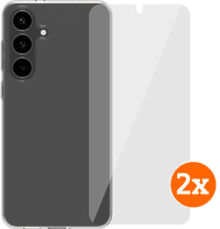 BlueBuilt Samsung Galaxy S25 FE Backcover Transparent + Panzerglas Doppelpack