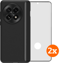 BlueBuilt Backcover OnePlus 13 Schwarz + Panzerglas Doppelpack