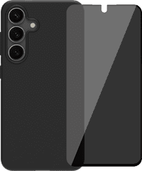 BlueBuilt Samsung Galaxy S25 Back Cover Black + BlueBuilt Privacy Screen Protector Glass