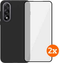 BlueBuilt OnePlus Nord 5 Backcover Schwarz + Panzerglas Doppelpack