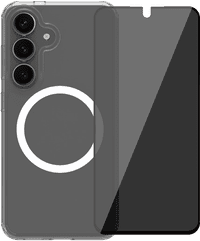 BlueBuilt Back Cover Samsung Galaxy S25 Transparent + BlueBuilt Privacy Screen Protector Glass