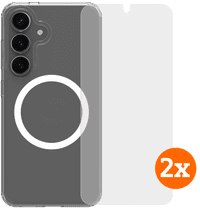 BlueBuilt Protective Backcover Magnet Galaxy S25 Transparent + Displayschutz Doppelpack