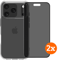 BlueBuilt Protective Cover iPhone 17 Pro Transparent + Privacy Filter Screen Protector Duo Pack