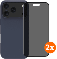 BlueBuilt Protective Cover MagSafe iPhone 17 Pro Blue + Privacy Displayschutz Doppelpack