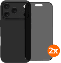 BlueBuilt Back Cover iPhone 17 Pro Black + Privacy Filter Screen Protector Duo Pack