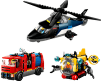 LEGO City Helicopter, Fire Truck, and Submarine Remix 60462