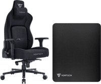 Vortech Prestige Gaming-Stuhl Schwarz + Vortech Bodenschutzmatte Schwarz