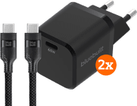 BlueBuilt 65 W GaN-USB-C-Ladegerät Schwarz + USB-C-Kabel 240 W 2 m