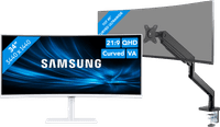 Samsung ViewFinity S6 LS34C650TAUXEN + BlueBuilt Monitorhalterung für 1 Ultrawide-Monitor