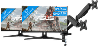 ASUS TUF Gaming VG27AQ5A + BlueBuilt Monitorhalterung für 2 Monitore