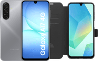 Samsung Galaxy A17 128GB Grau 4G + BlueBuilt Book Case Schwarz