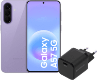 Samsung Galaxy A57 256GB Lila 5G + BlueBuilt Ladegerät mit USB-C-Anschluss 45 W Schwarz
