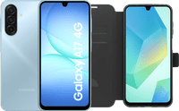 Samsung Galaxy A17 128GB Blau 4G + BlueBuilt Book Case Schwarz