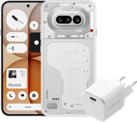 Nothing Phone (4a) 256GB Weiß 5G + BlueBuilt Ladegerät mit USB-C-Port 45 W Weiß