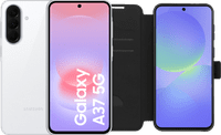 Samsung Galaxy A37 128GB Weiß 5G + BlueBuilt Book Case Schwarz