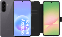 Samsung Galaxy A57 128GB Grau 5G Enterprise Edition + BlueBuilt Book Case Schwarz