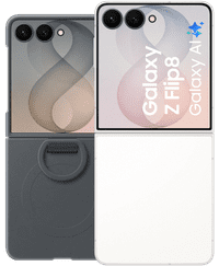 Samsung Galaxy Z Flip8 512GB Weiß 5G + Backcover aus Silikon mit Magnet Schwarz