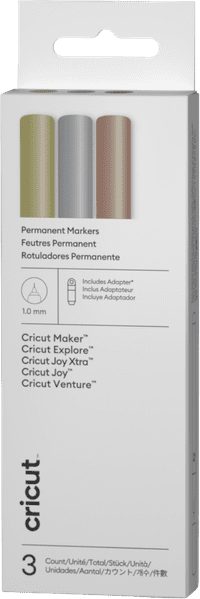 Cricut Permanent Metallic Markers 1.0mm (Set of 3) + Adapter